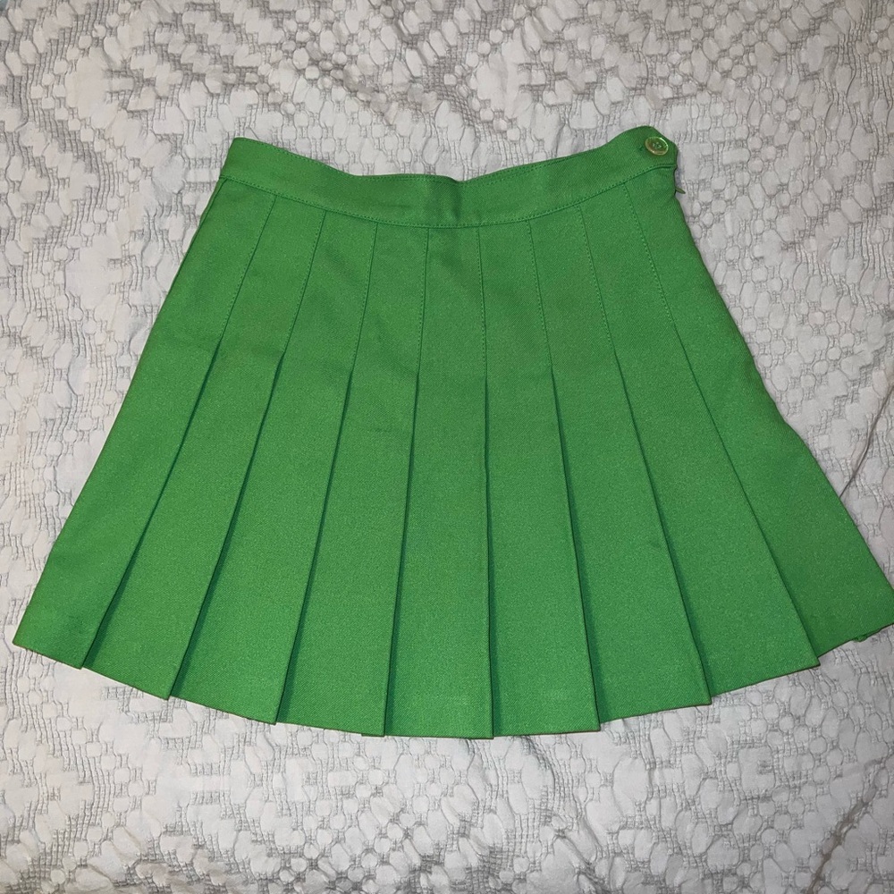 Los angeles apparel pleated green skirt